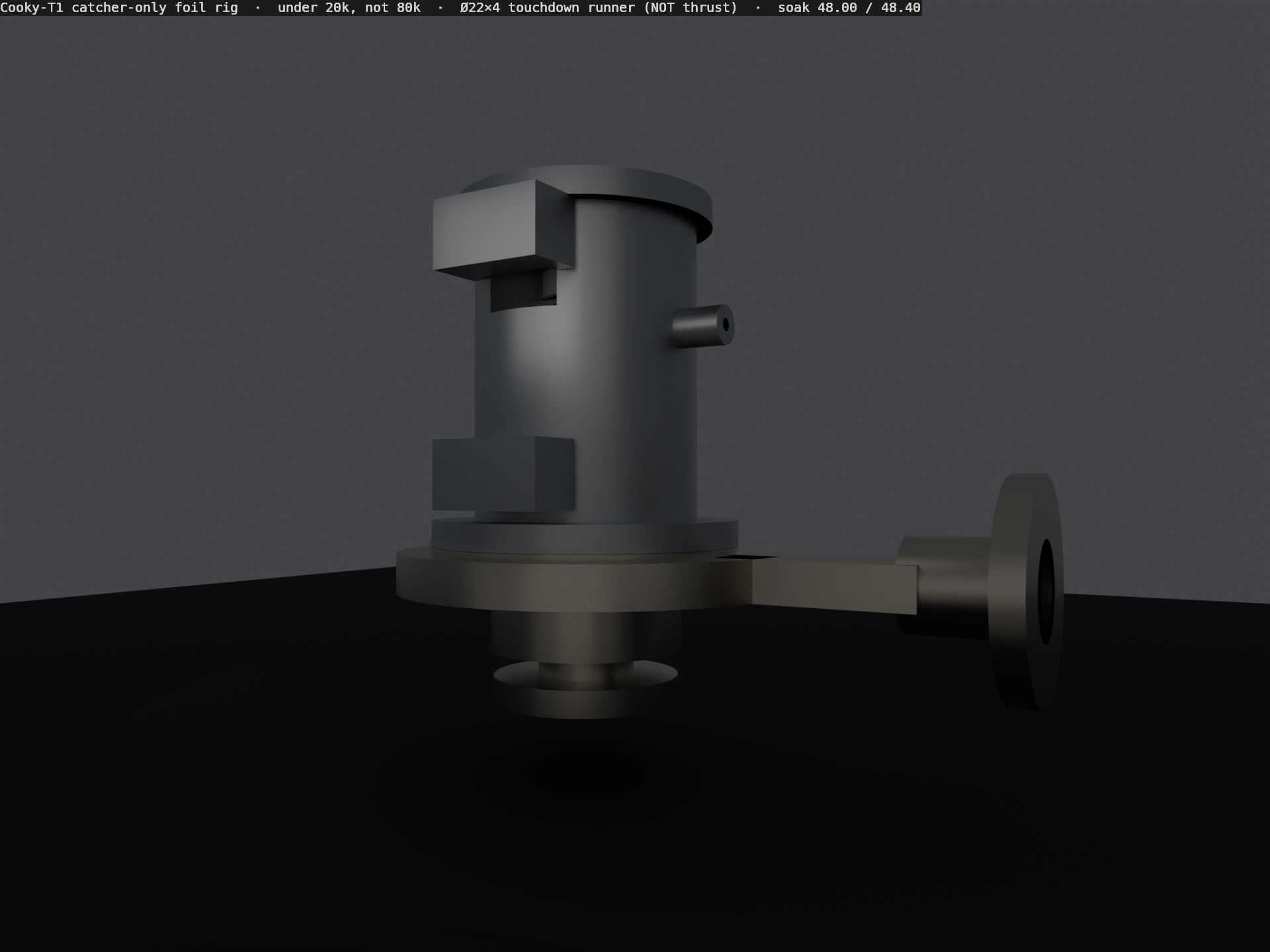 CAD three-quarter still of the catcher-only foil rig