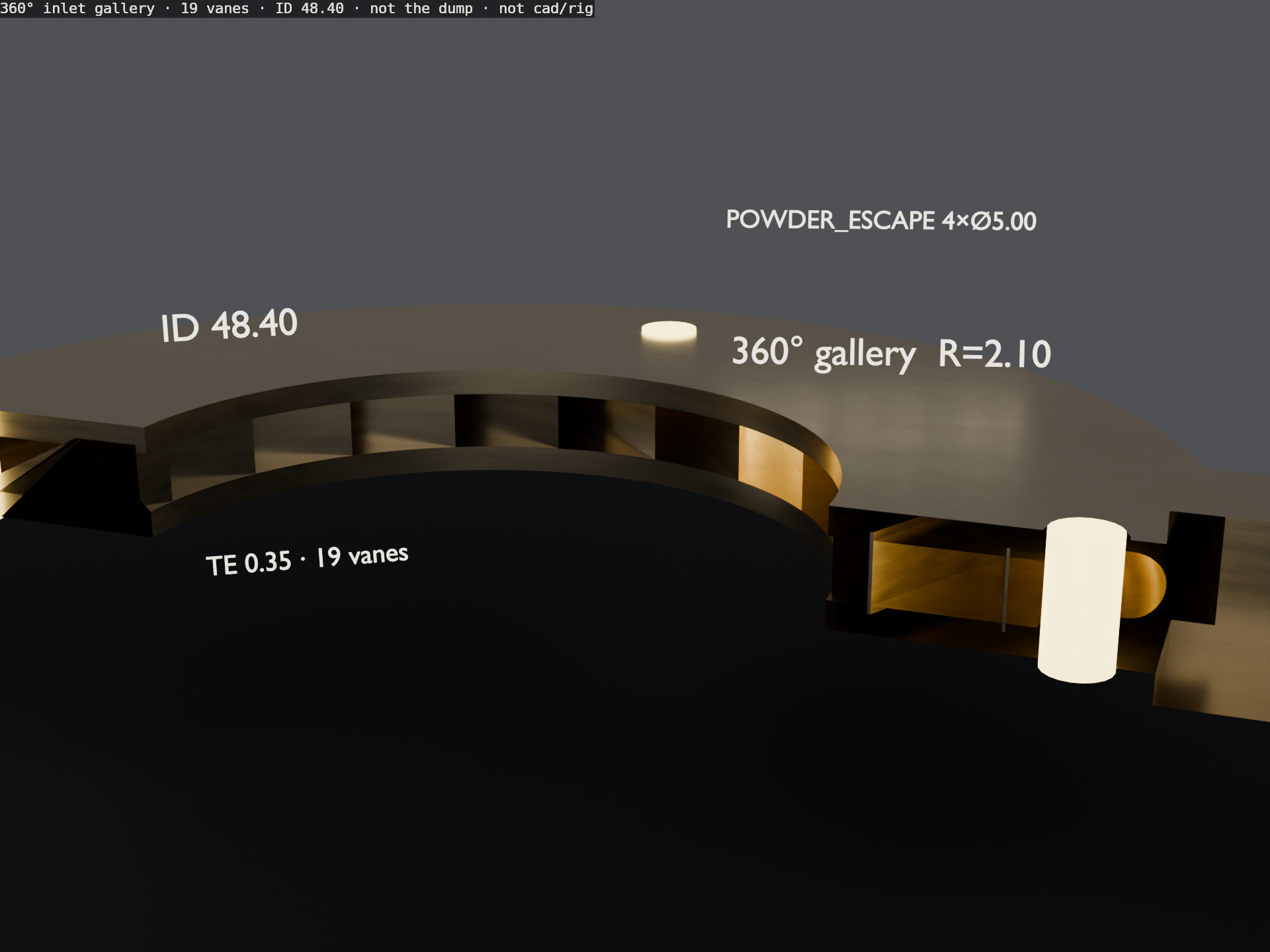 360 degree inlet-gallery stator still